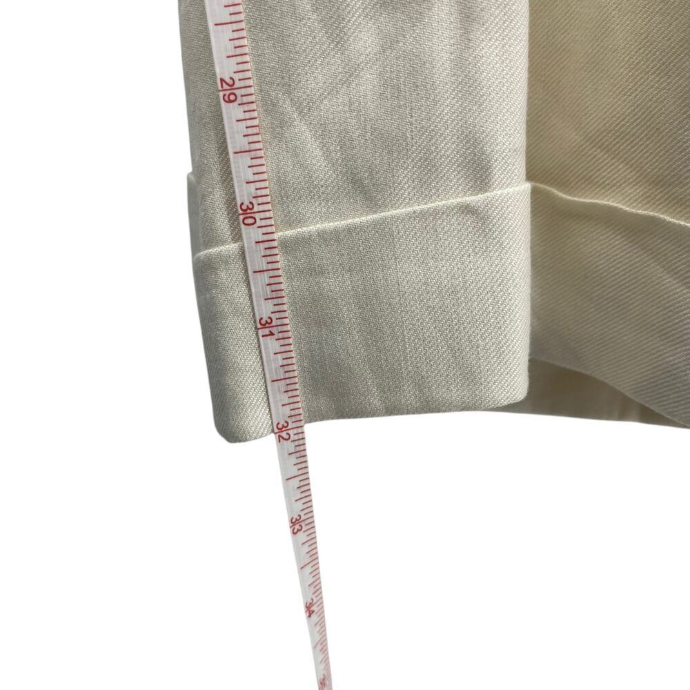 Lauren Ralph Lauren Chino Pants Winter Cream Pleated Stretch Lined Size 16 - Picture 15 of 16